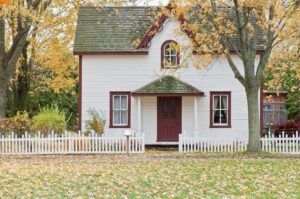 Fall house landscape